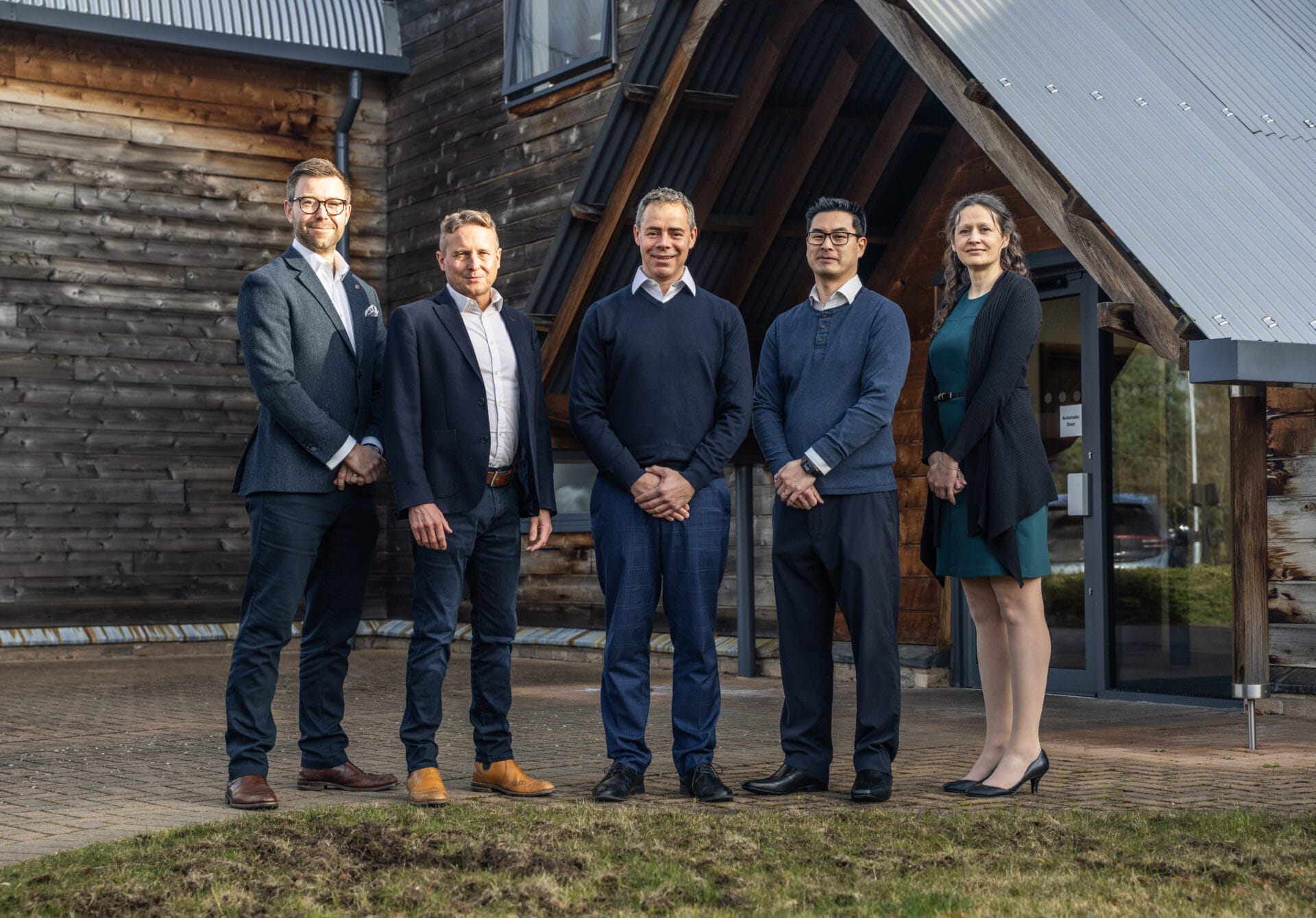 From left to right: Jason Evans, Steve Newcomb, Mike Hawes, Garfay Liu and Nicola Howard.